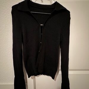 SHEIN Black Ribbed Cardigan